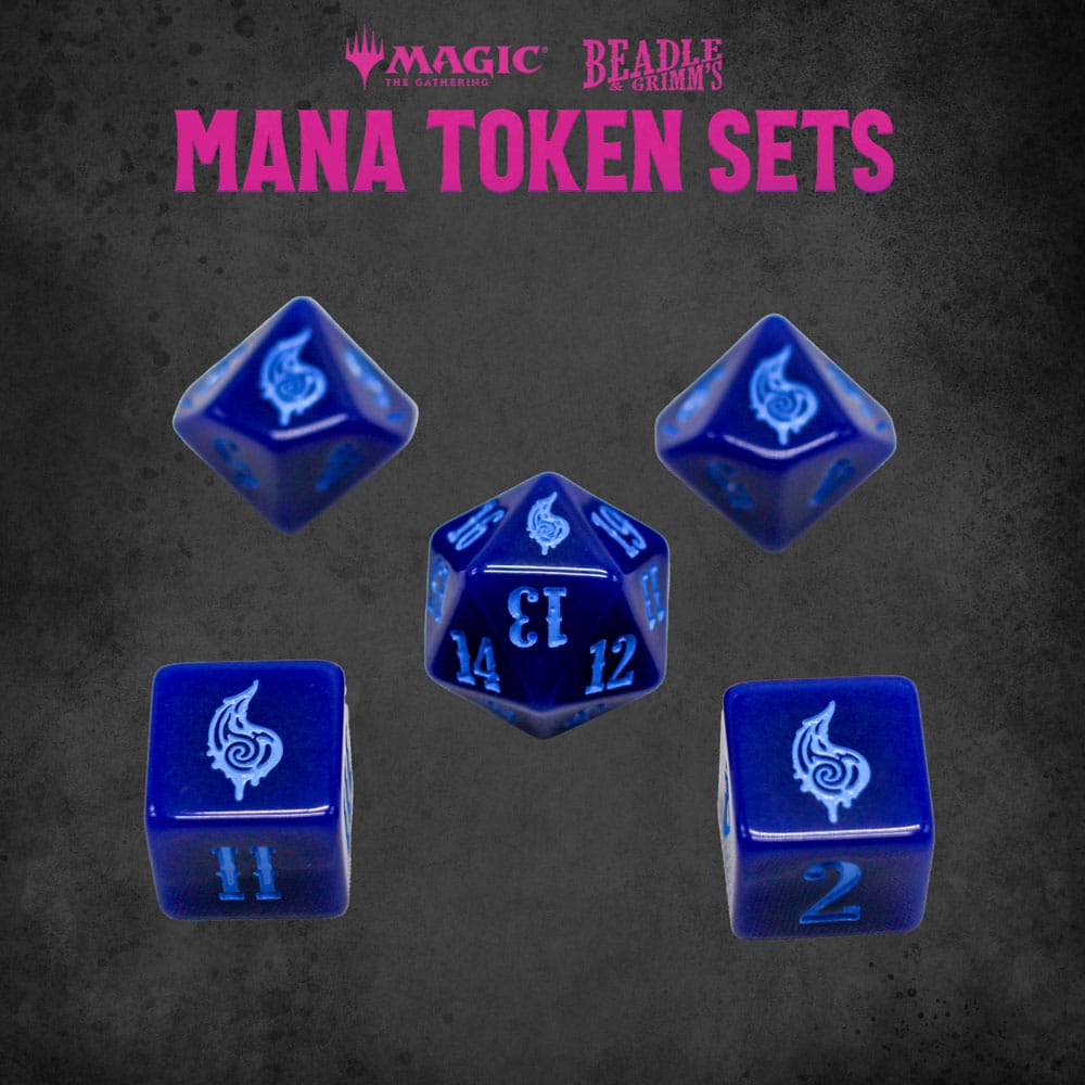 Magic The Gathering Dice and Token Pack Blue Mana