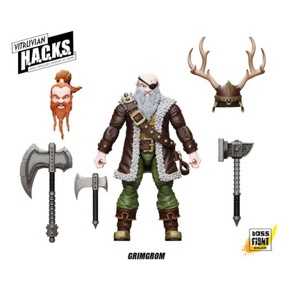 Vitruvian HACKS Actiefiguur Dwerg Huurling Grimgrom