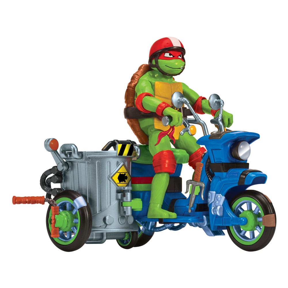 Teenage Mutant Ninja Turtles: Mutant Mayhem actiefiguur Raphael & scooter met zijspan 11 cm