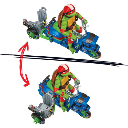 Teenage Mutant Ninja Turtles: Mutant Mayhem actiefiguur Raphael & scooter met zijspan 11 cm