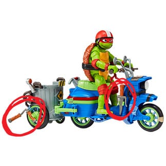 Teenage Mutant Ninja Turtles: Mutant Mayhem actiefiguur Raphael & scooter met zijspan 11 cm