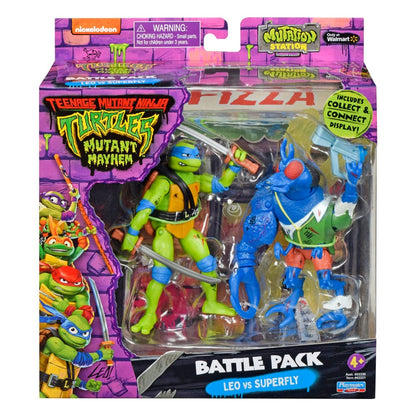 Teenage Mutant Ninja Turtles Actiefiguren Leonardo vs. Super Fly 11 cm