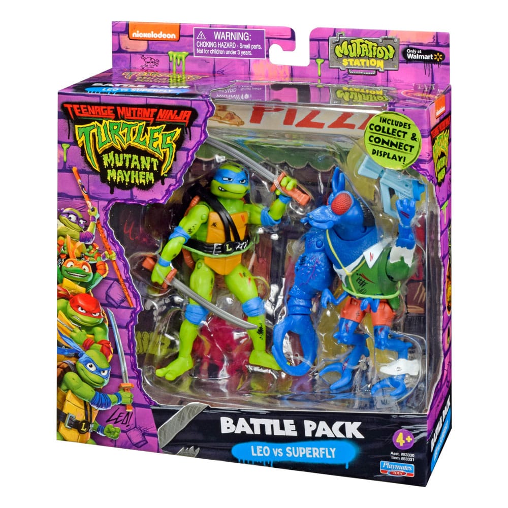 Teenage Mutant Ninja Turtles Actiefiguren Leonardo vs. Super Fly 11 cm