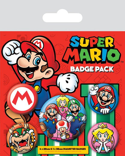 Super Mario pin-back knoppen 5-pack