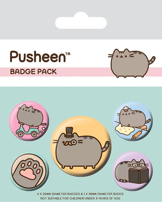 Pushee pin-back knoppen 5-pack chique