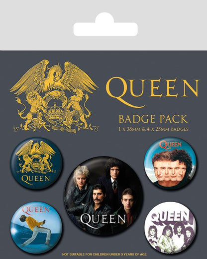 Queen pin-back knoppen 5-pack klassieker