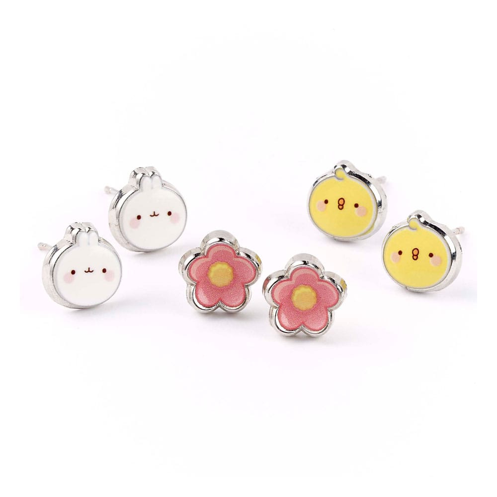 Molang oorknopjes 3-pack Molang en Piu Piu
