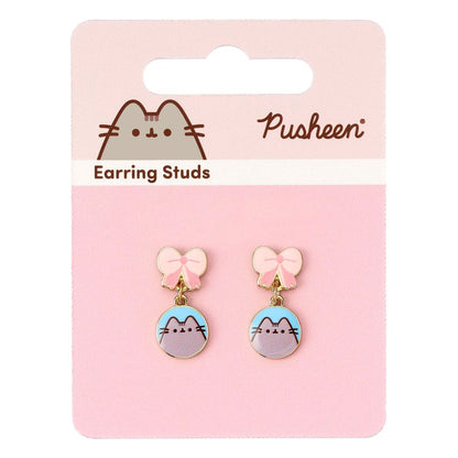 Pushen drop oorbellen roze bogen