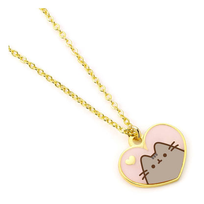 Pushen hanger & ketting roze en gouden hart