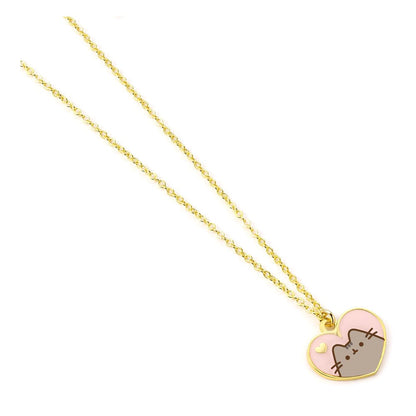 Pushen hanger & ketting roze en gouden hart