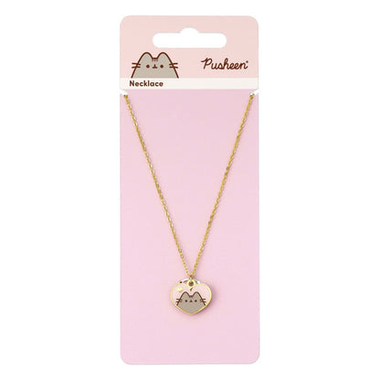 Pushen hanger & ketting roze en gouden hart