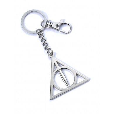Harry Potter sleutelhanger Deathly Hallows (verzilverd)