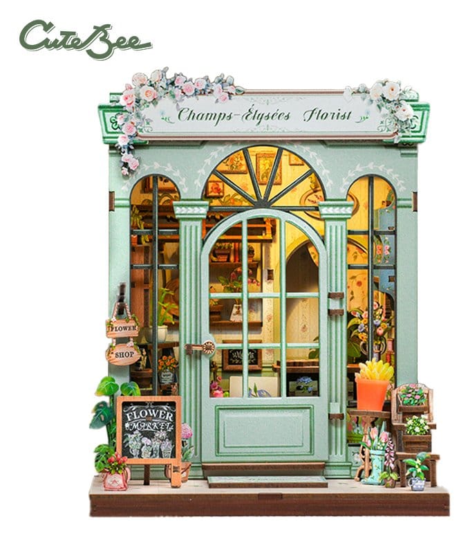 Miniatuurhuismodelbouwpakket Champs-Élysées-bloemist 18 x 16 cm