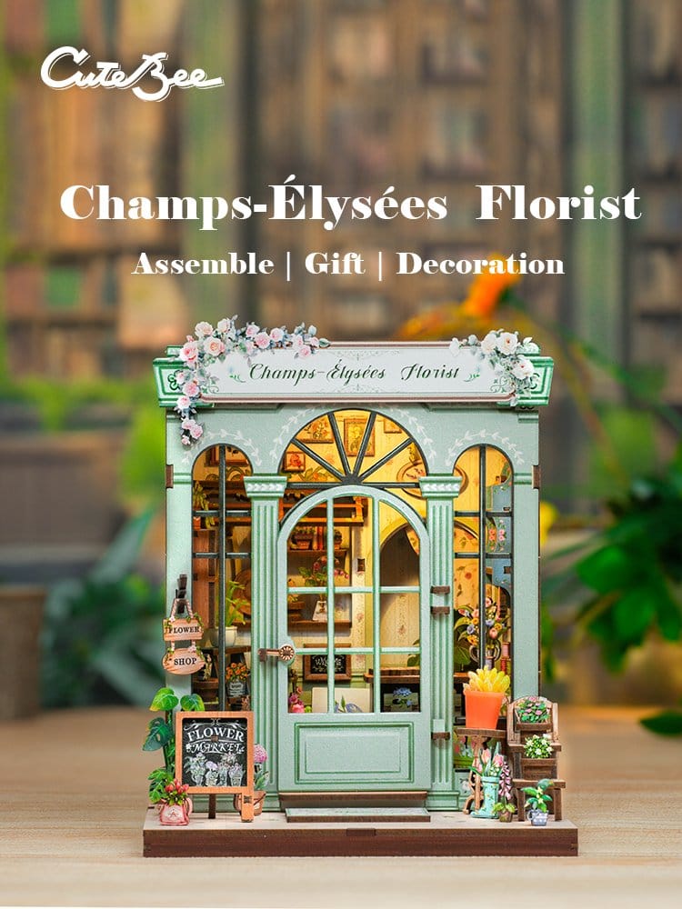 Miniatuurhuismodelbouwpakket Champs-Élysées-bloemist 18 x 16 cm