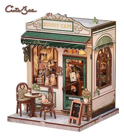 Miniatuurhuismodelbouwpakket Sunny Cafe 20 x 16 cm