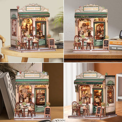 Miniatuurhuismodelbouwpakket Sunny Cafe 20 x 16 cm
