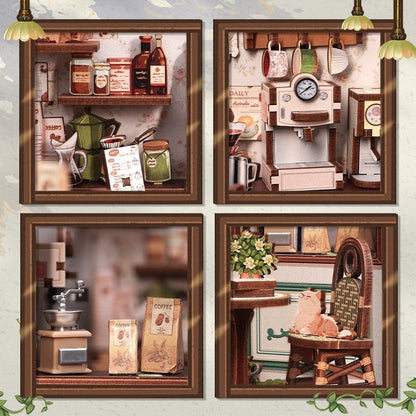 Miniatuurhuismodelbouwpakket Sunny Cafe 20 x 16 cm