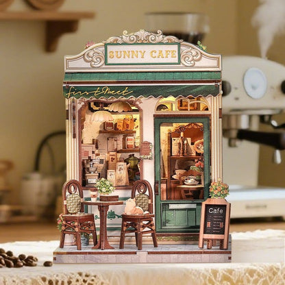 Miniatuurhuismodelbouwpakket Sunny Cafe 20 x 16 cm
