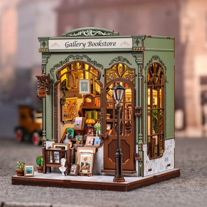 Miniatuurhuismodelbouwpakket Galerij Boekhandel 20 x 16 cm