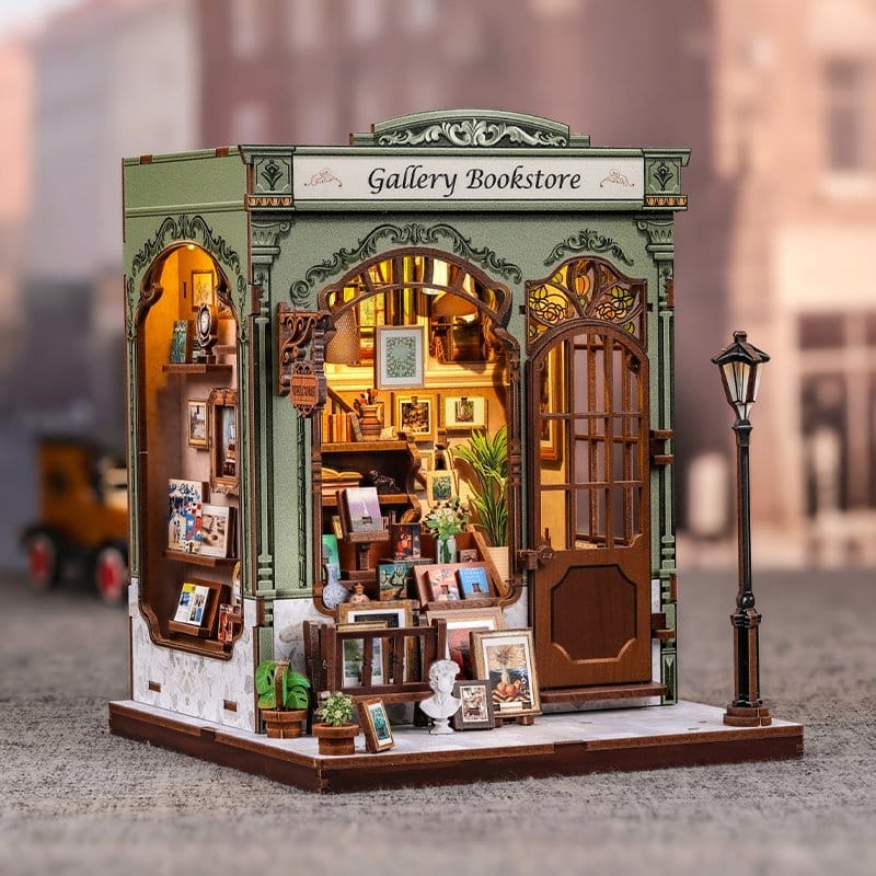 Miniatuurhuismodelbouwpakket Galerij Boekhandel 20 x 16 cm