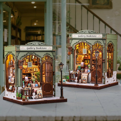 Miniatuurhuismodelbouwpakket Galerij Boekhandel 20 x 16 cm