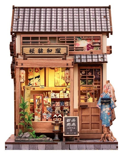 Miniatuurhuismodelbouwpakket Sakura O Kimono Shop 19 x 14 cm