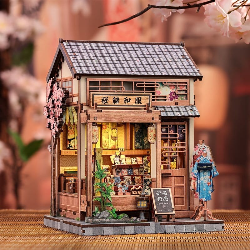 Miniatuurhuismodelbouwpakket Sakura O Kimono Shop 19 x 14 cm