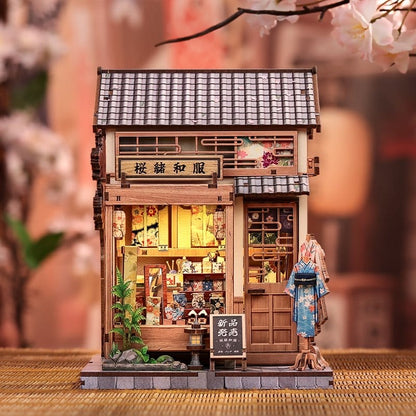 Miniatuurhuismodelbouwpakket Sakura O Kimono Shop 19 x 14 cm