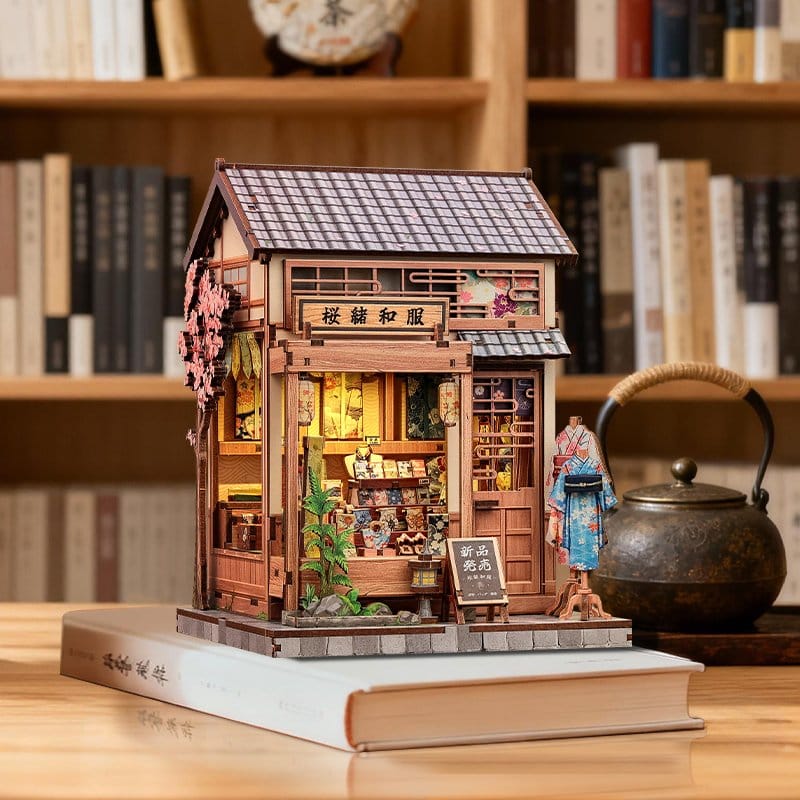 Miniatuurhuismodelbouwpakket Sakura O Kimono Shop 19 x 14 cm