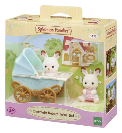 Sylvanian Families: Chocoladekonijn-tweeling met kinderwagenset