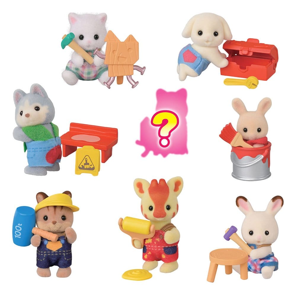 Sylvanian Families: Bouwplaatsbabyvriendjes Verrassingstasje figuur 5 cm Display (16)