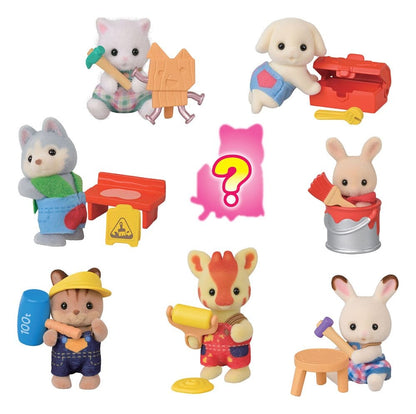 Sylvanian Families: Bouwplaatsbabyvriendjes Verrassingstasje figuur 5 cm Display (16)