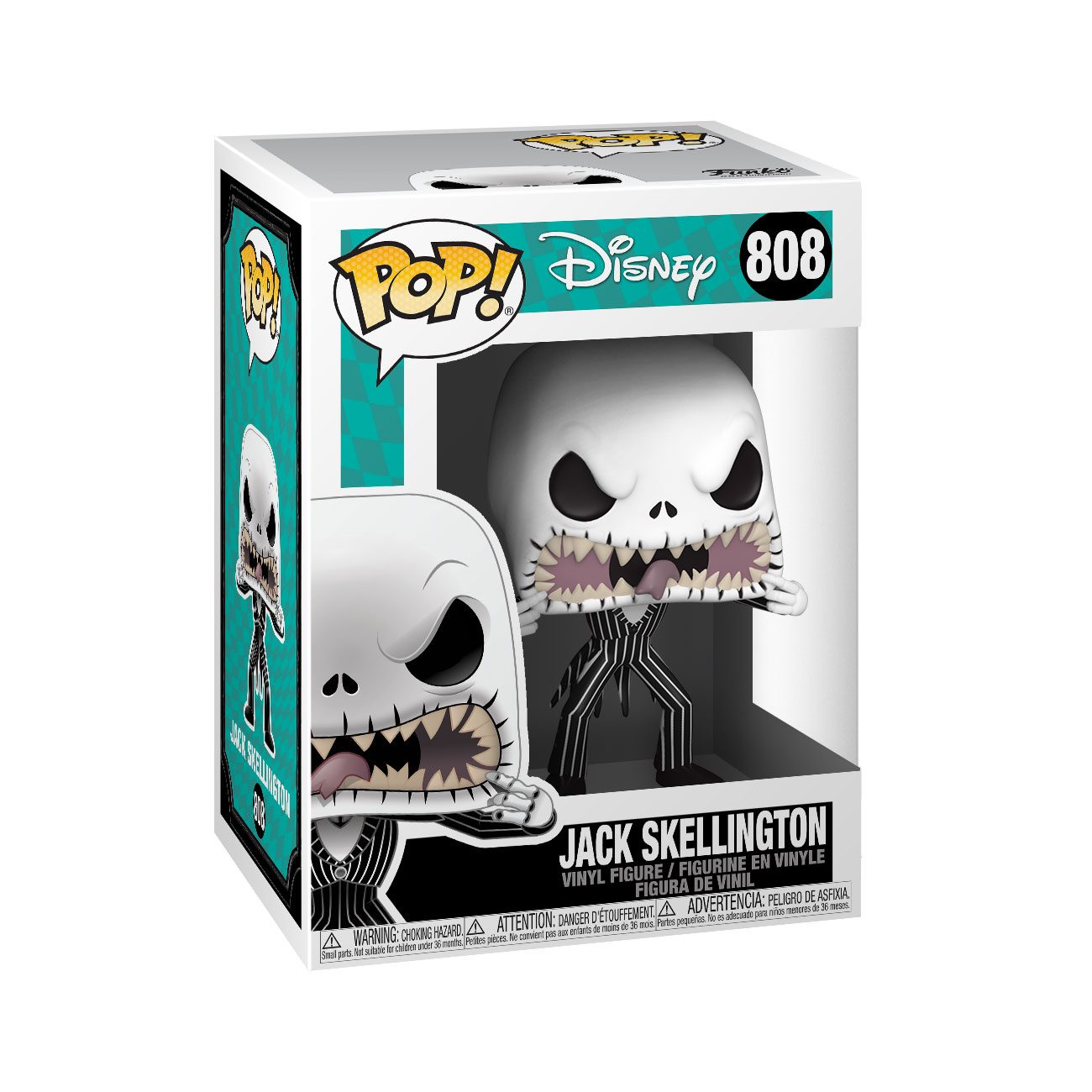 Nightmare Before Christmas Pop! Disney Vinyl Figuur Jack (eng gezicht) 9 cm