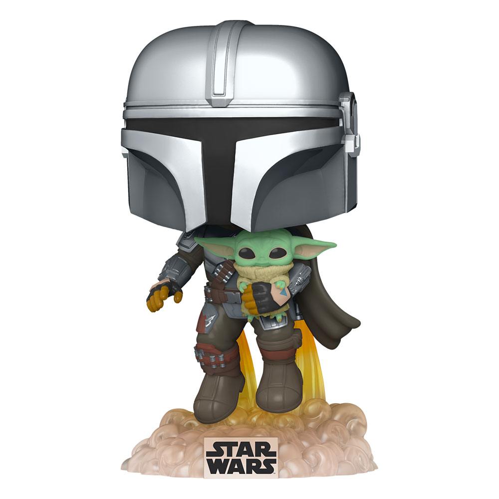 Star Wars the Mandalorian Pop! TV vinyl figuur mando vliegen met jet pack 9 cm