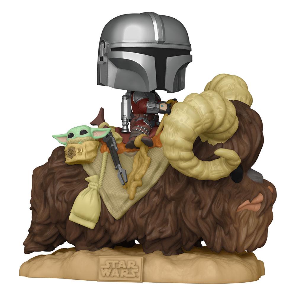 Star Wars De Mandaloriaanse POP! Deluxe vinylfiguur De Mandalorian op Wantha met kind in tas 9 cm