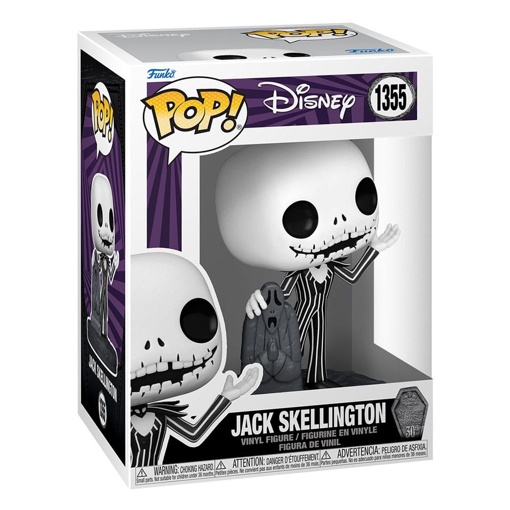 Nightmare Before Christmas 30th Pop! Disney Vinyl Figuur Jack W/Gravestone 9 cm
