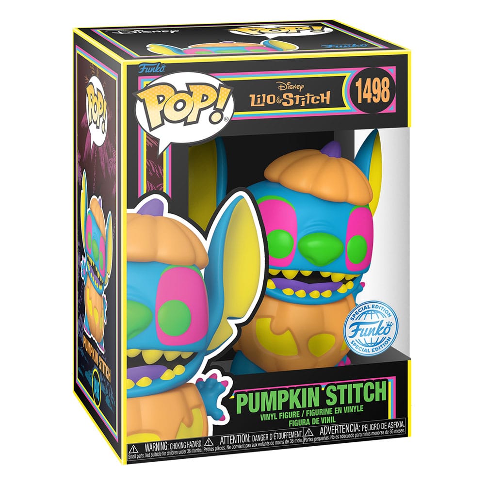 Lilo & Stitch Pop! Disney vinyl figuur blacklight pompoensteek 9 cm