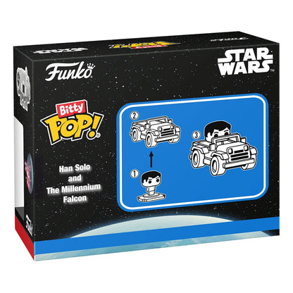 Star Wars Bitty POP! Rides Vinyl Figure Display Han Solo met Millennium Falcon 2,5 cm