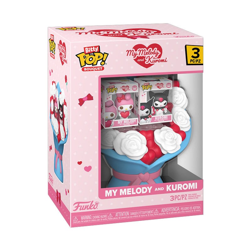 Sanrio Beetje POP! Boeket vinylfiguur 2-pack My Melody & Kuromi (Valentijn) 4 cm