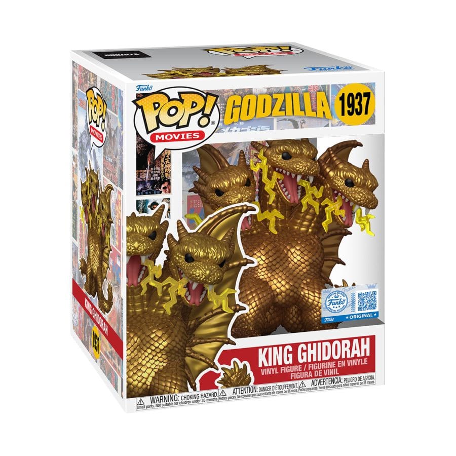*heo exclusieve editie* Godzilla supergrote POP! Movies Vinylfiguur Koning Ghidora (Elektrisch) 15 cm