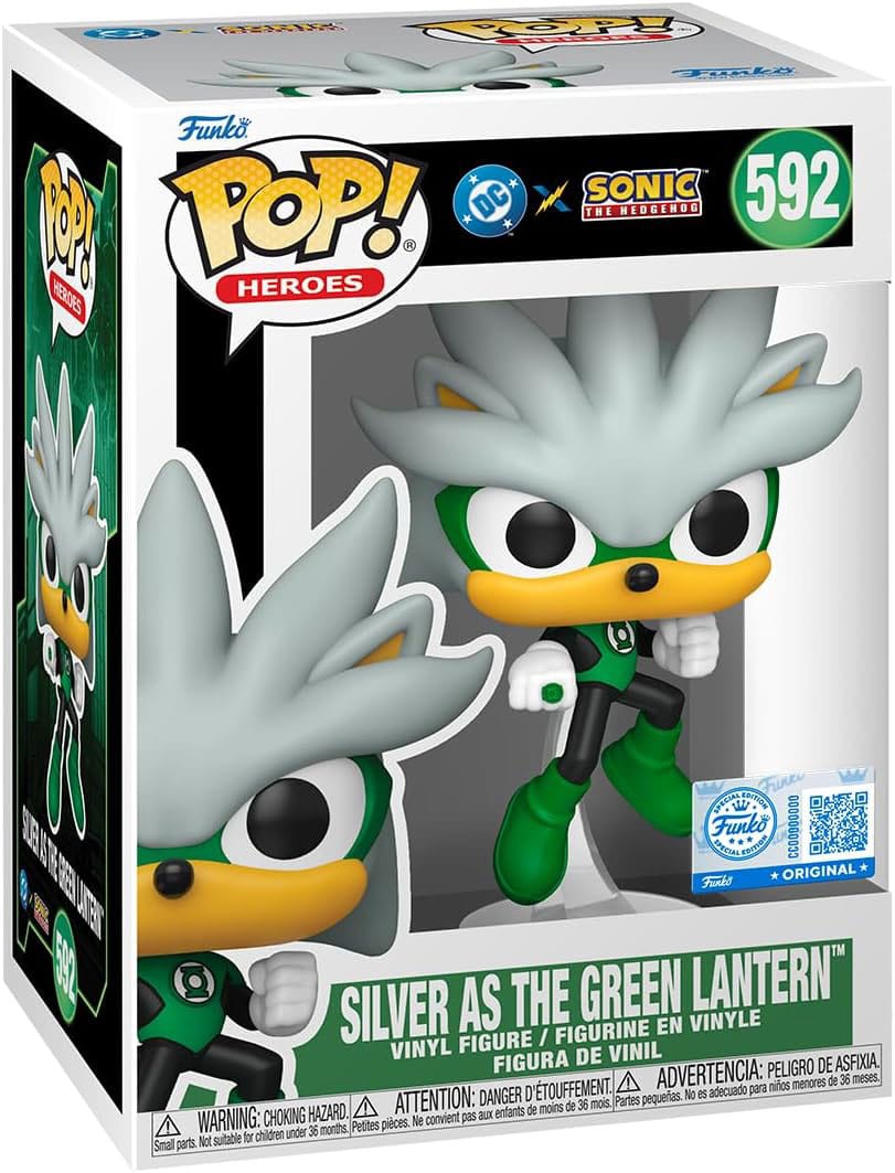 DC's Justice League en Sonic the Hedgehog POP! Movies Vinylfiguren Zilver/GL 9 cm