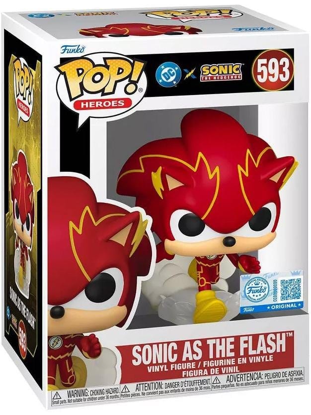 DC x Sonic the Hedgehog POP! Heroes Vinylfiguur Sonic als The Flash 9 cm
