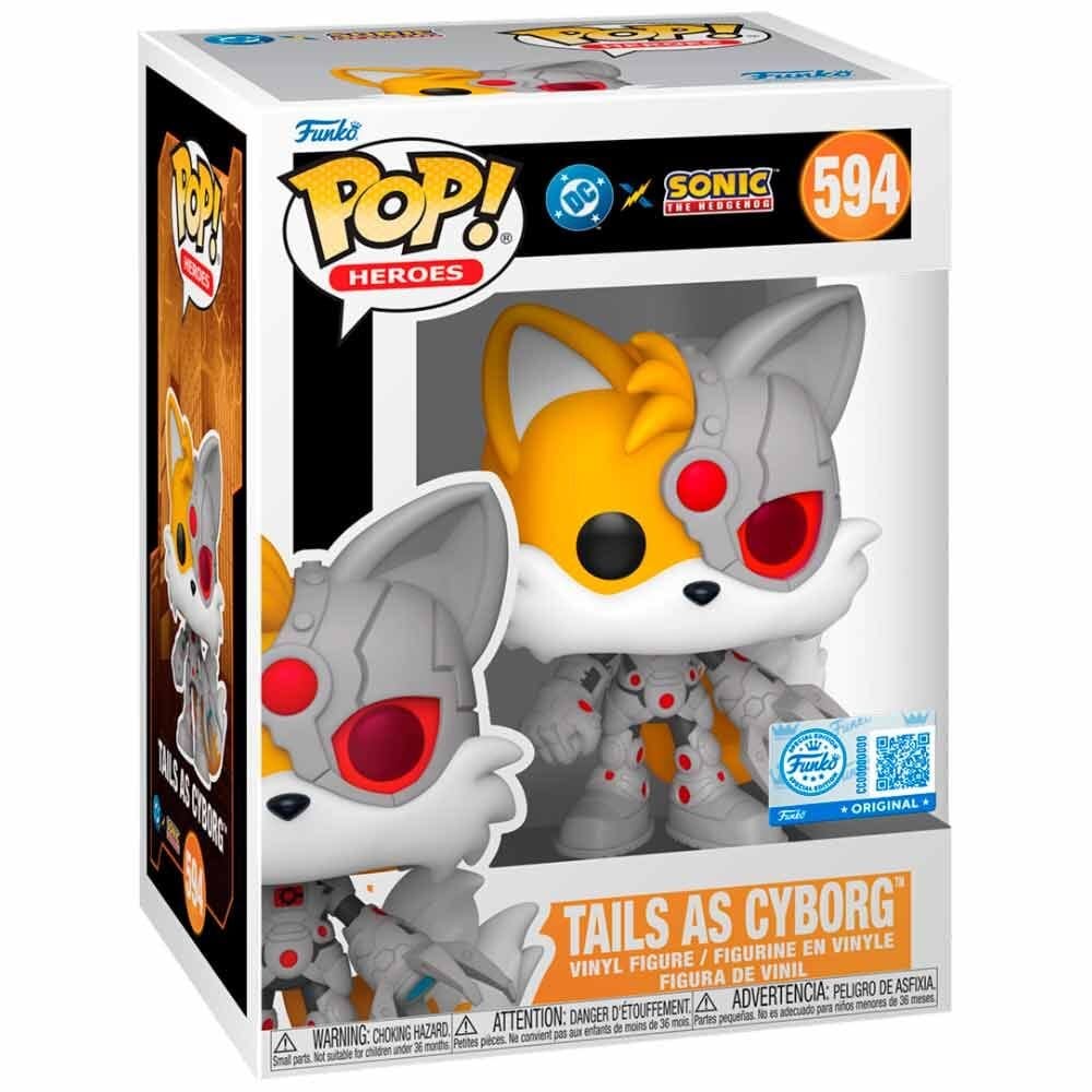 DC x Sonic the Hedgehog POP! Heroes Vinyl Figuur Staarten als Cyborg 9 cm