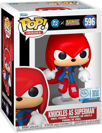 DC x Sonic the Hedgehog POP! Heroes Vinyl Figuur Knuckles als Superman 9 cm