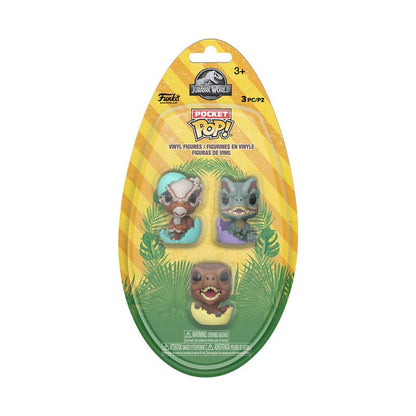 Jurassic Park Pocket POP! Vinylfiguur Paasei 3-Pack Dino's 4 cm