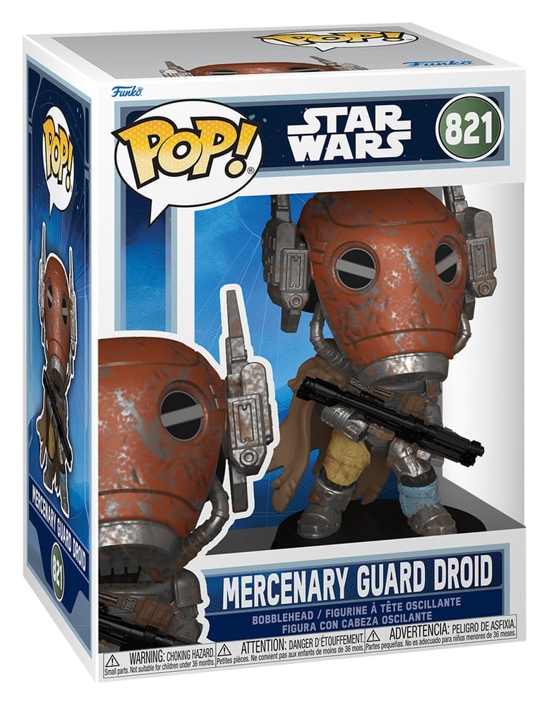 Star Wars: The Mandalorian en Grogu POP! Vinyl Bobblehead Figuur Mercenary Guard Droid 9 cm