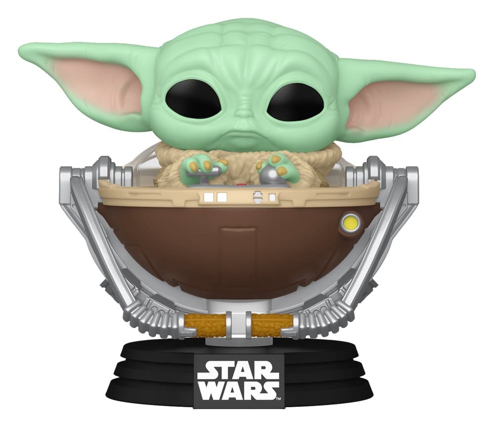 Star Wars: The Mandalorian en Grogu POP! Vinyl Bobblehead-figuur Grogu in kinderwagen 9 cm