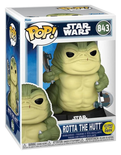 Star Wars: The Mandalorian en Grogu POP! Vinylfiguur Rotta the Hutt (Glow) 9 cm
