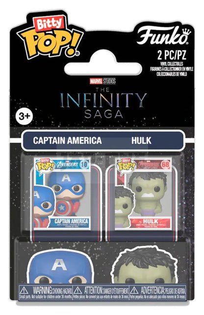 Marvel IS Bitty POP! Vinylfiguren 2-pack Cap & Hulk 2 cm