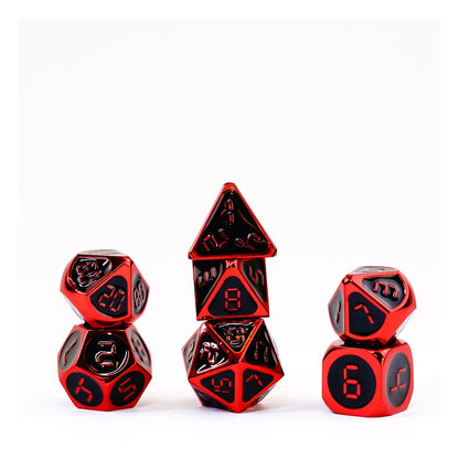 Fanroll -dobbelstenen Set rood met zwart email (7)